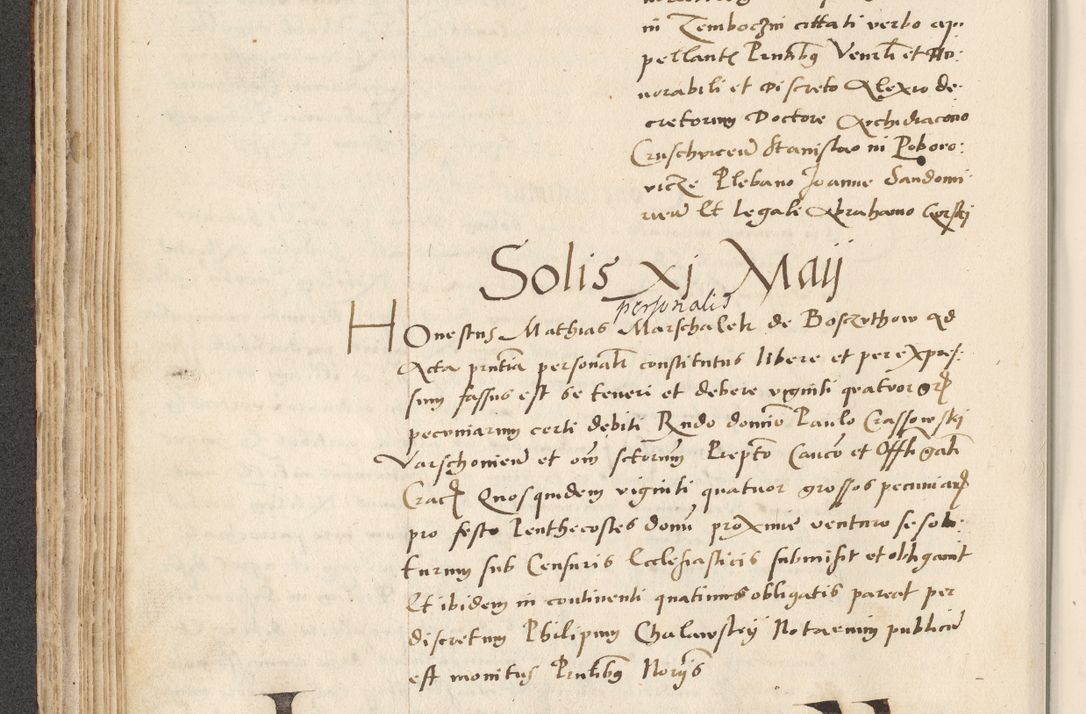 Zdjęcie nr 180 dla obiektu archiwalnego: Acta actorum causarum, sentenciarum et obligacionum coram reverendo patre domino Paulo Crassowsky Warssoviensi et Omnium Sanctorum preposito, canonico et officiali generali Cracoviensi ad annum Domini millesimum quingentesimum quadraresimum quatrum, cuius indicio est secunda pontificatus sanctissimi in Christo patris et domini nostri domini Pauli divina providencia pape tercii anno ipsius decimo, a die ac mense infrascriptis feliciter continuantur