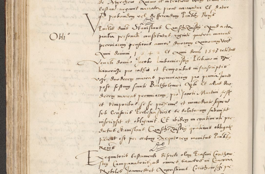 Zdjęcie nr 176 dla obiektu archiwalnego: Acta actorum causarum, sentenciarum et obligacionum coram reverendo patre domino Paulo Crassowsky Warssoviensi et Omnium Sanctorum preposito, canonico et officiali generali Cracoviensi ad annum Domini millesimum quingentesimum quadraresimum quatrum, cuius indicio est secunda pontificatus sanctissimi in Christo patris et domini nostri domini Pauli divina providencia pape tercii anno ipsius decimo, a die ac mense infrascriptis feliciter continuantur