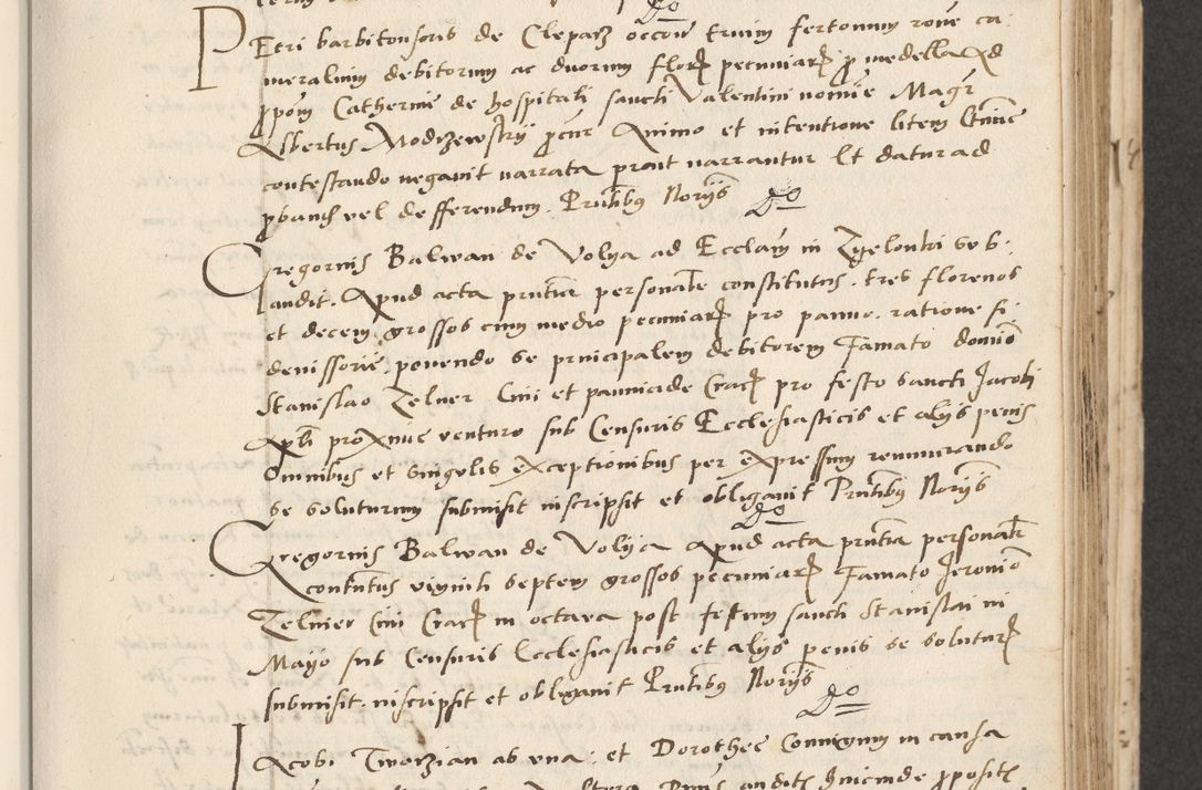 Zdjęcie nr 165 dla obiektu archiwalnego: Acta actorum causarum, sentenciarum et obligacionum coram reverendo patre domino Paulo Crassowsky Warssoviensi et Omnium Sanctorum preposito, canonico et officiali generali Cracoviensi ad annum Domini millesimum quingentesimum quadraresimum quatrum, cuius indicio est secunda pontificatus sanctissimi in Christo patris et domini nostri domini Pauli divina providencia pape tercii anno ipsius decimo, a die ac mense infrascriptis feliciter continuantur