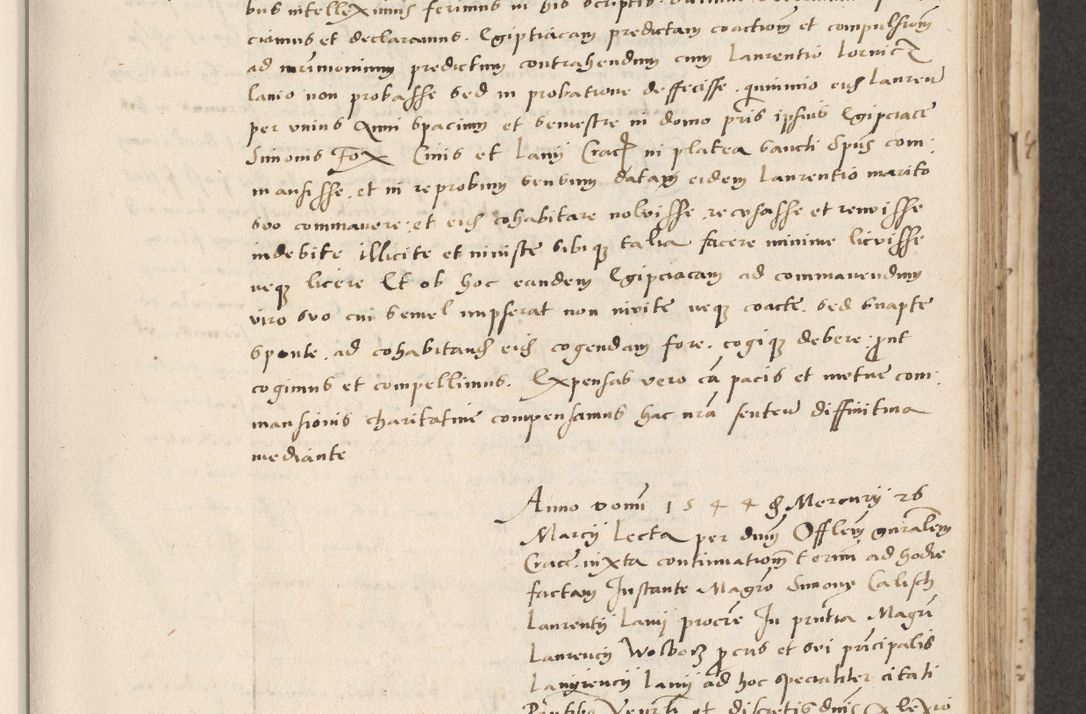 Zdjęcie nr 155 dla obiektu archiwalnego: Acta actorum causarum, sentenciarum et obligacionum coram reverendo patre domino Paulo Crassowsky Warssoviensi et Omnium Sanctorum preposito, canonico et officiali generali Cracoviensi ad annum Domini millesimum quingentesimum quadraresimum quatrum, cuius indicio est secunda pontificatus sanctissimi in Christo patris et domini nostri domini Pauli divina providencia pape tercii anno ipsius decimo, a die ac mense infrascriptis feliciter continuantur