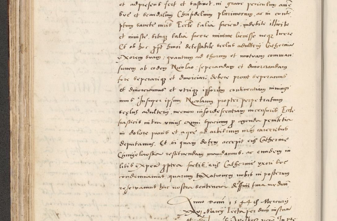 Zdjęcie nr 154 dla obiektu archiwalnego: Acta actorum causarum, sentenciarum et obligacionum coram reverendo patre domino Paulo Crassowsky Warssoviensi et Omnium Sanctorum preposito, canonico et officiali generali Cracoviensi ad annum Domini millesimum quingentesimum quadraresimum quatrum, cuius indicio est secunda pontificatus sanctissimi in Christo patris et domini nostri domini Pauli divina providencia pape tercii anno ipsius decimo, a die ac mense infrascriptis feliciter continuantur