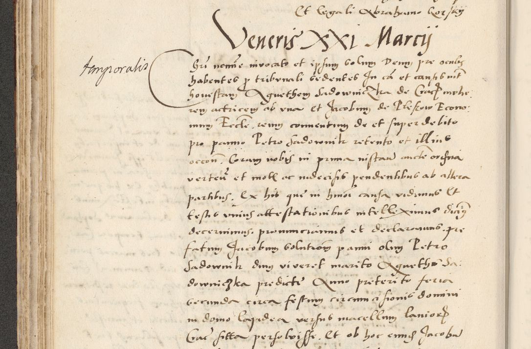 Zdjęcie nr 152 dla obiektu archiwalnego: Acta actorum causarum, sentenciarum et obligacionum coram reverendo patre domino Paulo Crassowsky Warssoviensi et Omnium Sanctorum preposito, canonico et officiali generali Cracoviensi ad annum Domini millesimum quingentesimum quadraresimum quatrum, cuius indicio est secunda pontificatus sanctissimi in Christo patris et domini nostri domini Pauli divina providencia pape tercii anno ipsius decimo, a die ac mense infrascriptis feliciter continuantur