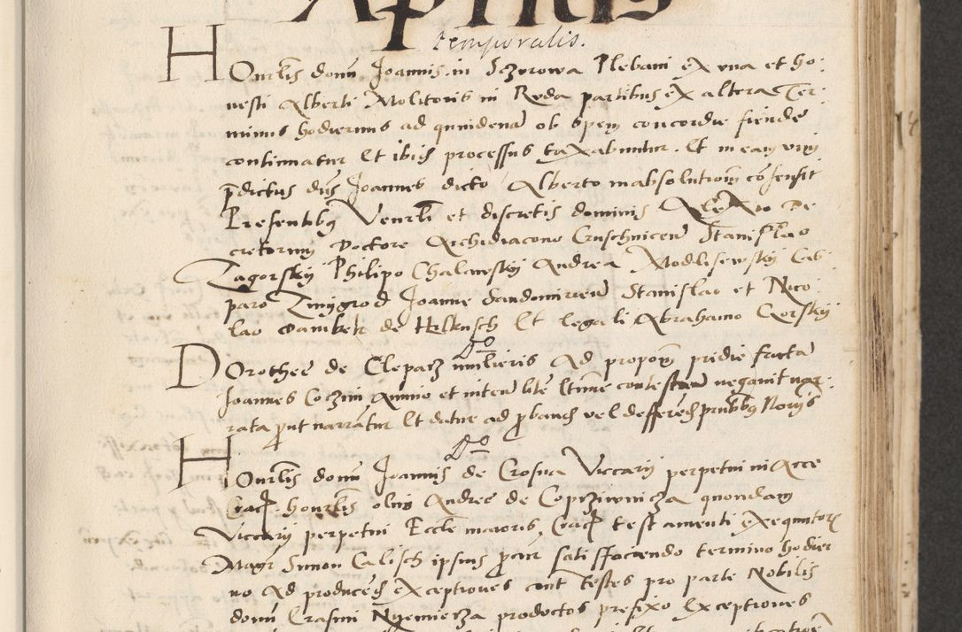 Zdjęcie nr 147 dla obiektu archiwalnego: Acta actorum causarum, sentenciarum et obligacionum coram reverendo patre domino Paulo Crassowsky Warssoviensi et Omnium Sanctorum preposito, canonico et officiali generali Cracoviensi ad annum Domini millesimum quingentesimum quadraresimum quatrum, cuius indicio est secunda pontificatus sanctissimi in Christo patris et domini nostri domini Pauli divina providencia pape tercii anno ipsius decimo, a die ac mense infrascriptis feliciter continuantur