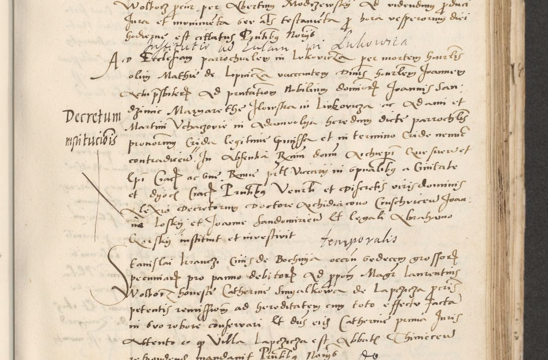 Zdjęcie nr 143 dla obiektu archiwalnego: Acta actorum causarum, sentenciarum et obligacionum coram reverendo patre domino Paulo Crassowsky Warssoviensi et Omnium Sanctorum preposito, canonico et officiali generali Cracoviensi ad annum Domini millesimum quingentesimum quadraresimum quatrum, cuius indicio est secunda pontificatus sanctissimi in Christo patris et domini nostri domini Pauli divina providencia pape tercii anno ipsius decimo, a die ac mense infrascriptis feliciter continuantur