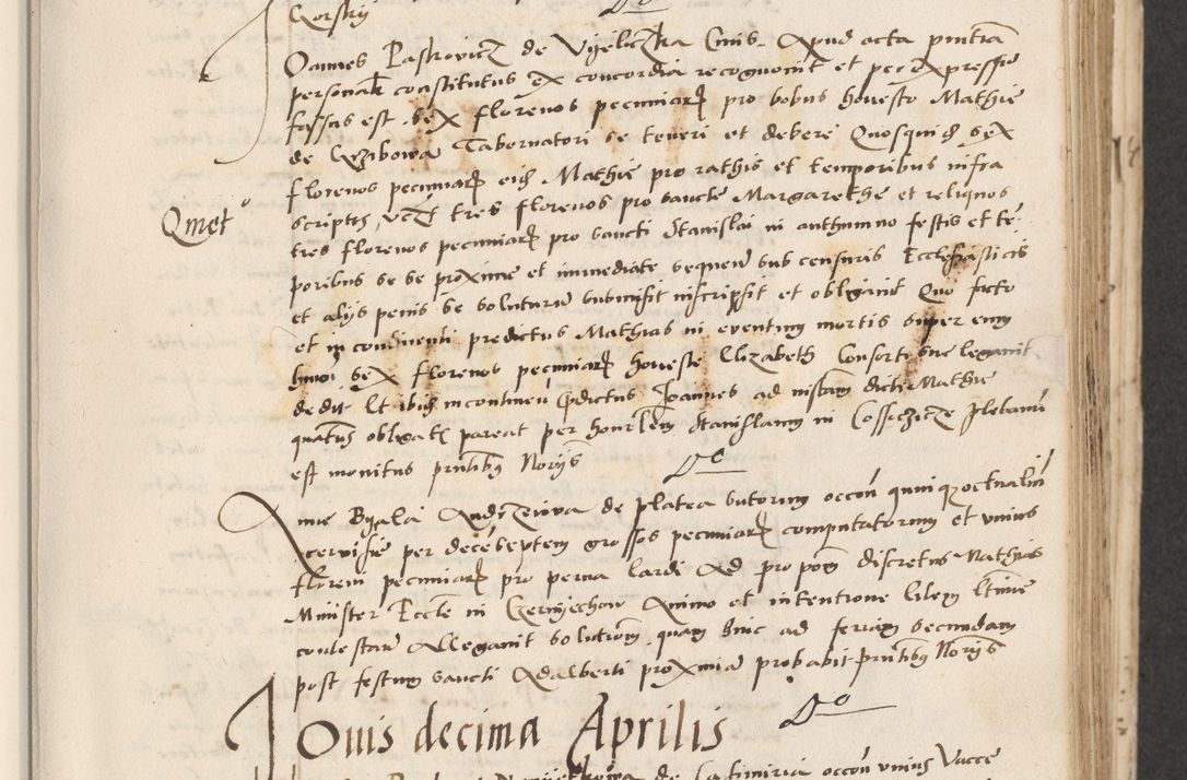 Zdjęcie nr 125 dla obiektu archiwalnego: Acta actorum causarum, sentenciarum et obligacionum coram reverendo patre domino Paulo Crassowsky Warssoviensi et Omnium Sanctorum preposito, canonico et officiali generali Cracoviensi ad annum Domini millesimum quingentesimum quadraresimum quatrum, cuius indicio est secunda pontificatus sanctissimi in Christo patris et domini nostri domini Pauli divina providencia pape tercii anno ipsius decimo, a die ac mense infrascriptis feliciter continuantur