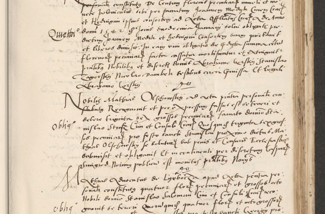 Zdjęcie nr 119 dla obiektu archiwalnego: Acta actorum causarum, sentenciarum et obligacionum coram reverendo patre domino Paulo Crassowsky Warssoviensi et Omnium Sanctorum preposito, canonico et officiali generali Cracoviensi ad annum Domini millesimum quingentesimum quadraresimum quatrum, cuius indicio est secunda pontificatus sanctissimi in Christo patris et domini nostri domini Pauli divina providencia pape tercii anno ipsius decimo, a die ac mense infrascriptis feliciter continuantur