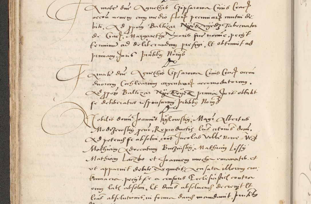 Zdjęcie nr 110 dla obiektu archiwalnego: Acta actorum causarum, sentenciarum et obligacionum coram reverendo patre domino Paulo Crassowsky Warssoviensi et Omnium Sanctorum preposito, canonico et officiali generali Cracoviensi ad annum Domini millesimum quingentesimum quadraresimum quatrum, cuius indicio est secunda pontificatus sanctissimi in Christo patris et domini nostri domini Pauli divina providencia pape tercii anno ipsius decimo, a die ac mense infrascriptis feliciter continuantur