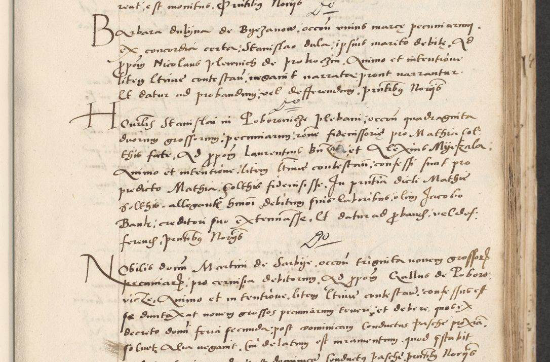 Zdjęcie nr 105 dla obiektu archiwalnego: Acta actorum causarum, sentenciarum et obligacionum coram reverendo patre domino Paulo Crassowsky Warssoviensi et Omnium Sanctorum preposito, canonico et officiali generali Cracoviensi ad annum Domini millesimum quingentesimum quadraresimum quatrum, cuius indicio est secunda pontificatus sanctissimi in Christo patris et domini nostri domini Pauli divina providencia pape tercii anno ipsius decimo, a die ac mense infrascriptis feliciter continuantur