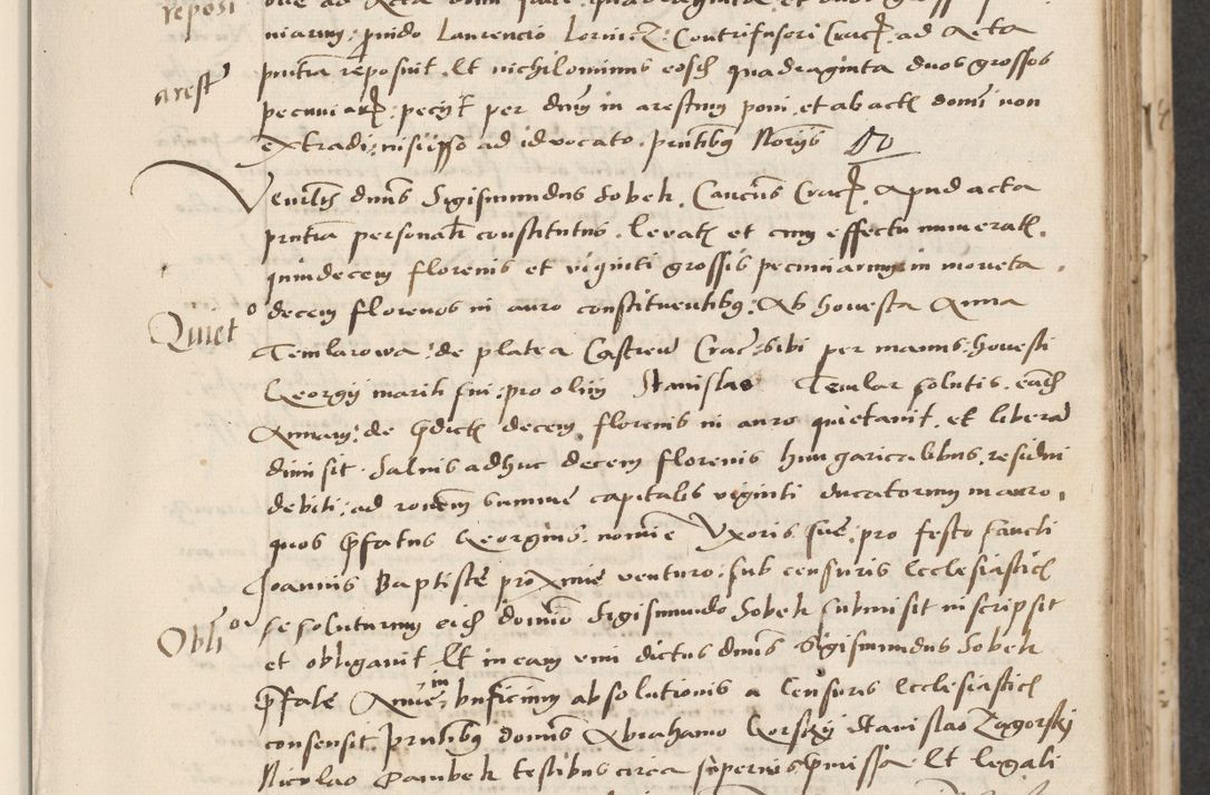 Zdjęcie nr 101 dla obiektu archiwalnego: Acta actorum causarum, sentenciarum et obligacionum coram reverendo patre domino Paulo Crassowsky Warssoviensi et Omnium Sanctorum preposito, canonico et officiali generali Cracoviensi ad annum Domini millesimum quingentesimum quadraresimum quatrum, cuius indicio est secunda pontificatus sanctissimi in Christo patris et domini nostri domini Pauli divina providencia pape tercii anno ipsius decimo, a die ac mense infrascriptis feliciter continuantur