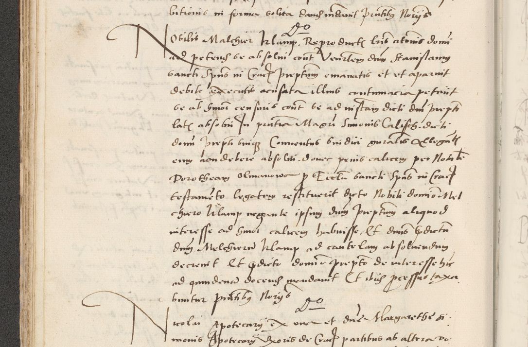 Zdjęcie nr 96 dla obiektu archiwalnego: Acta actorum causarum, sentenciarum et obligacionum coram reverendo patre domino Paulo Crassowsky Warssoviensi et Omnium Sanctorum preposito, canonico et officiali generali Cracoviensi ad annum Domini millesimum quingentesimum quadraresimum quatrum, cuius indicio est secunda pontificatus sanctissimi in Christo patris et domini nostri domini Pauli divina providencia pape tercii anno ipsius decimo, a die ac mense infrascriptis feliciter continuantur