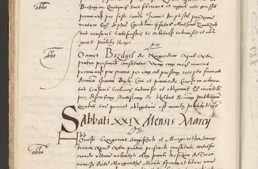 Zdjęcie nr 86 dla obiektu archiwalnego: Acta actorum causarum, sentenciarum et obligacionum coram reverendo patre domino Paulo Crassowsky Warssoviensi et Omnium Sanctorum preposito, canonico et officiali generali Cracoviensi ad annum Domini millesimum quingentesimum quadraresimum quatrum, cuius indicio est secunda pontificatus sanctissimi in Christo patris et domini nostri domini Pauli divina providencia pape tercii anno ipsius decimo, a die ac mense infrascriptis feliciter continuantur