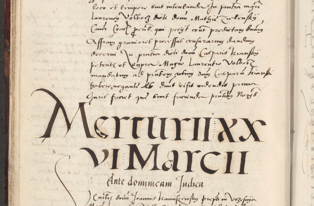 Zdjęcie nr 72 dla obiektu archiwalnego: Acta actorum causarum, sentenciarum et obligacionum coram reverendo patre domino Paulo Crassowsky Warssoviensi et Omnium Sanctorum preposito, canonico et officiali generali Cracoviensi ad annum Domini millesimum quingentesimum quadraresimum quatrum, cuius indicio est secunda pontificatus sanctissimi in Christo patris et domini nostri domini Pauli divina providencia pape tercii anno ipsius decimo, a die ac mense infrascriptis feliciter continuantur