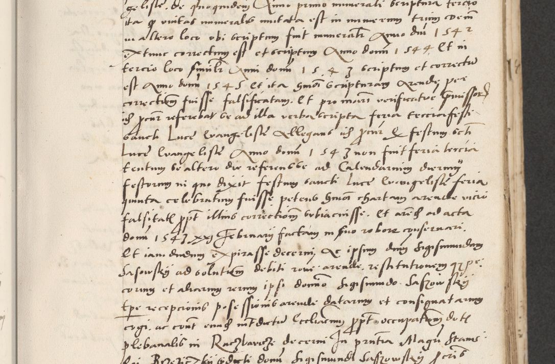 Zdjęcie nr 67 dla obiektu archiwalnego: Acta actorum causarum, sentenciarum et obligacionum coram reverendo patre domino Paulo Crassowsky Warssoviensi et Omnium Sanctorum preposito, canonico et officiali generali Cracoviensi ad annum Domini millesimum quingentesimum quadraresimum quatrum, cuius indicio est secunda pontificatus sanctissimi in Christo patris et domini nostri domini Pauli divina providencia pape tercii anno ipsius decimo, a die ac mense infrascriptis feliciter continuantur