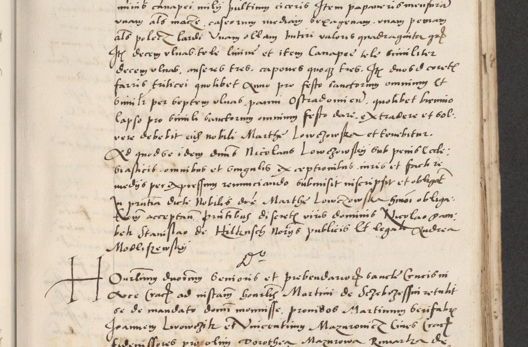 Zdjęcie nr 63 dla obiektu archiwalnego: Acta actorum causarum, sentenciarum et obligacionum coram reverendo patre domino Paulo Crassowsky Warssoviensi et Omnium Sanctorum preposito, canonico et officiali generali Cracoviensi ad annum Domini millesimum quingentesimum quadraresimum quatrum, cuius indicio est secunda pontificatus sanctissimi in Christo patris et domini nostri domini Pauli divina providencia pape tercii anno ipsius decimo, a die ac mense infrascriptis feliciter continuantur