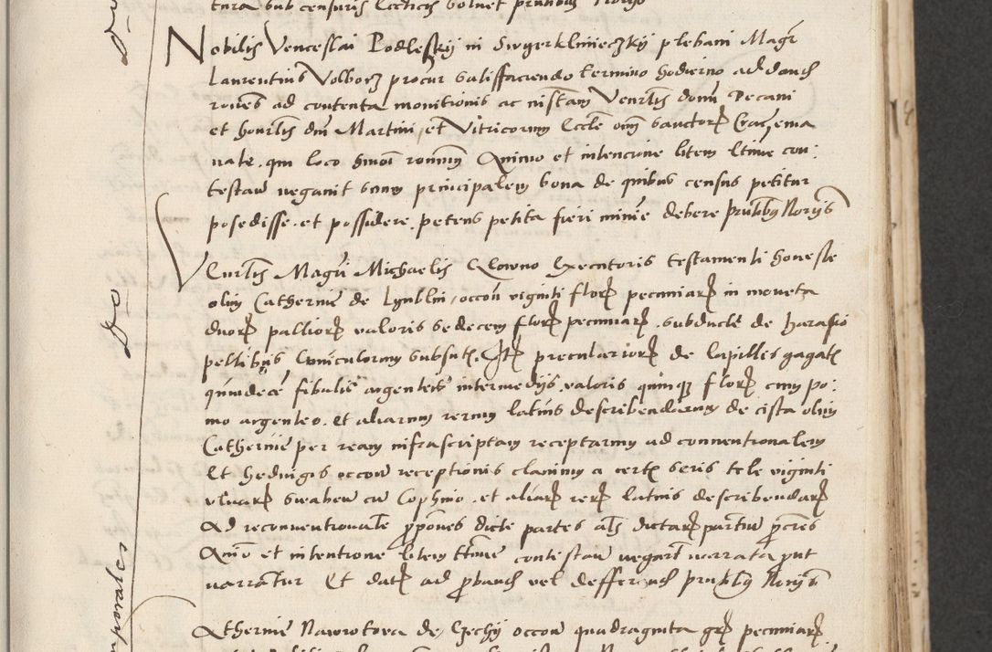 Zdjęcie nr 47 dla obiektu archiwalnego: Acta actorum causarum, sentenciarum et obligacionum coram reverendo patre domino Paulo Crassowsky Warssoviensi et Omnium Sanctorum preposito, canonico et officiali generali Cracoviensi ad annum Domini millesimum quingentesimum quadraresimum quatrum, cuius indicio est secunda pontificatus sanctissimi in Christo patris et domini nostri domini Pauli divina providencia pape tercii anno ipsius decimo, a die ac mense infrascriptis feliciter continuantur