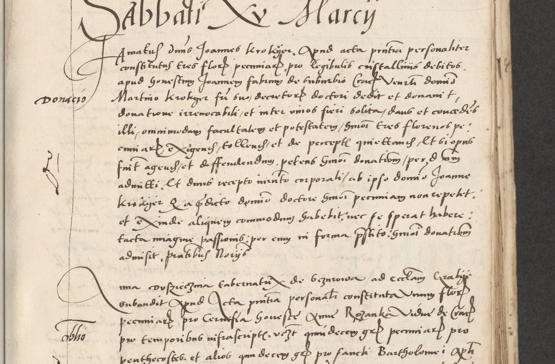 Zdjęcie nr 41 dla obiektu archiwalnego: Acta actorum causarum, sentenciarum et obligacionum coram reverendo patre domino Paulo Crassowsky Warssoviensi et Omnium Sanctorum preposito, canonico et officiali generali Cracoviensi ad annum Domini millesimum quingentesimum quadraresimum quatrum, cuius indicio est secunda pontificatus sanctissimi in Christo patris et domini nostri domini Pauli divina providencia pape tercii anno ipsius decimo, a die ac mense infrascriptis feliciter continuantur