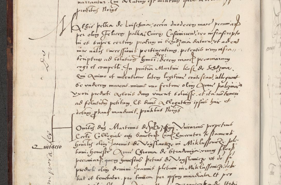 Zdjęcie nr 40 dla obiektu archiwalnego: Acta actorum causarum, sentenciarum et obligacionum coram reverendo patre domino Paulo Crassowsky Warssoviensi et Omnium Sanctorum preposito, canonico et officiali generali Cracoviensi ad annum Domini millesimum quingentesimum quadraresimum quatrum, cuius indicio est secunda pontificatus sanctissimi in Christo patris et domini nostri domini Pauli divina providencia pape tercii anno ipsius decimo, a die ac mense infrascriptis feliciter continuantur