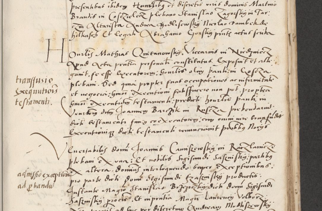 Zdjęcie nr 37 dla obiektu archiwalnego: Acta actorum causarum, sentenciarum et obligacionum coram reverendo patre domino Paulo Crassowsky Warssoviensi et Omnium Sanctorum preposito, canonico et officiali generali Cracoviensi ad annum Domini millesimum quingentesimum quadraresimum quatrum, cuius indicio est secunda pontificatus sanctissimi in Christo patris et domini nostri domini Pauli divina providencia pape tercii anno ipsius decimo, a die ac mense infrascriptis feliciter continuantur