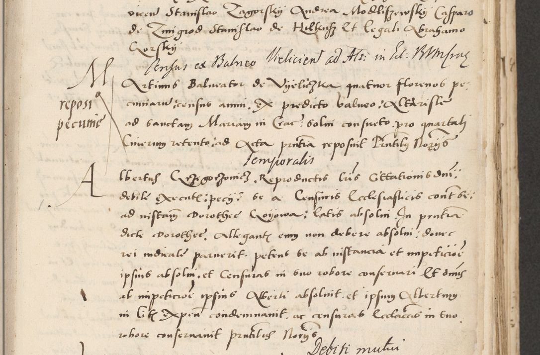 Zdjęcie nr 13 dla obiektu archiwalnego: Acta actorum causarum, sentenciarum et obligacionum coram reverendo patre domino Paulo Crassowsky Warssoviensi et Omnium Sanctorum preposito, canonico et officiali generali Cracoviensi ad annum Domini millesimum quingentesimum quadraresimum quatrum, cuius indicio est secunda pontificatus sanctissimi in Christo patris et domini nostri domini Pauli divina providencia pape tercii anno ipsius decimo, a die ac mense infrascriptis feliciter continuantur