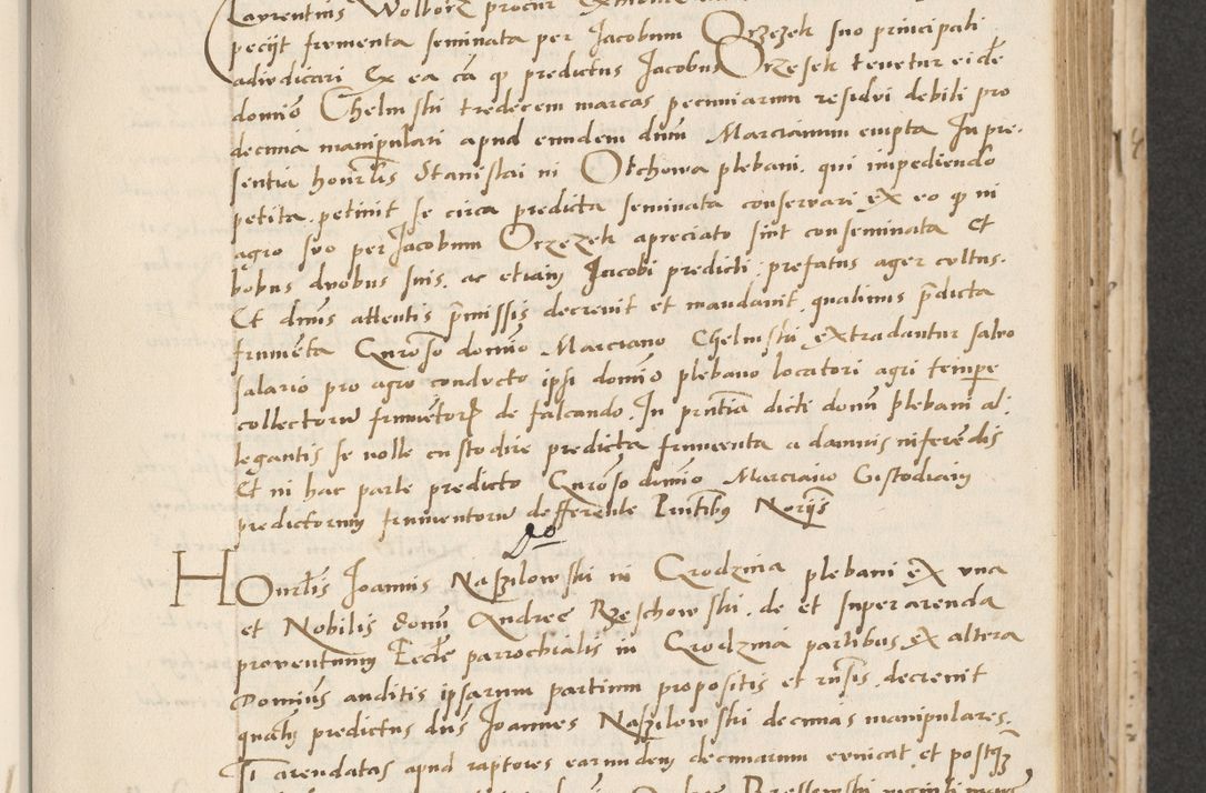 Zdjęcie nr 205 dla obiektu archiwalnego: Acta actorum causarum, sentenciarum et obligacionum coram reverendo patre domino Paulo Crassowsky Warssoviensi et Omnium Sanctorum preposito, canonico et officiali generali Cracoviensi ad annum Domini millesimum quingentesimum quadraresimum quatrum, cuius indicio est secunda pontificatus sanctissimi in Christo patris et domini nostri domini Pauli divina providencia pape tercii anno ipsius decimo, a die ac mense infrascriptis feliciter continuantur