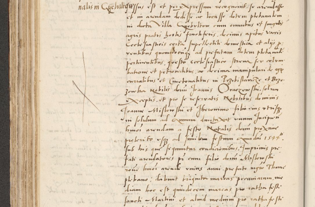 Zdjęcie nr 208 dla obiektu archiwalnego: Acta actorum causarum, sentenciarum et obligacionum coram reverendo patre domino Paulo Crassowsky Warssoviensi et Omnium Sanctorum preposito, canonico et officiali generali Cracoviensi ad annum Domini millesimum quingentesimum quadraresimum quatrum, cuius indicio est secunda pontificatus sanctissimi in Christo patris et domini nostri domini Pauli divina providencia pape tercii anno ipsius decimo, a die ac mense infrascriptis feliciter continuantur