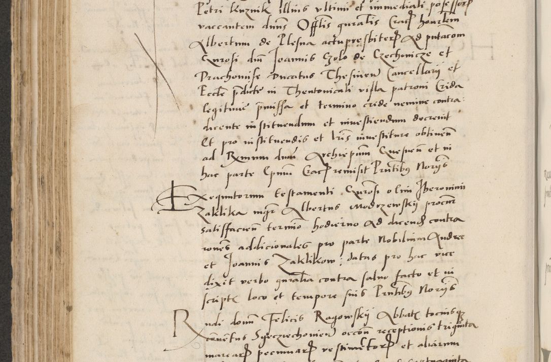 Zdjęcie nr 404 dla obiektu archiwalnego: Acta actorum causarum, sentenciarum et obligacionum coram reverendo patre domino Paulo Crassowsky Warssoviensi et Omnium Sanctorum preposito, canonico et officiali generali Cracoviensi ad annum Domini millesimum quingentesimum quadraresimum quatrum, cuius indicio est secunda pontificatus sanctissimi in Christo patris et domini nostri domini Pauli divina providencia pape tercii anno ipsius decimo, a die ac mense infrascriptis feliciter continuantur