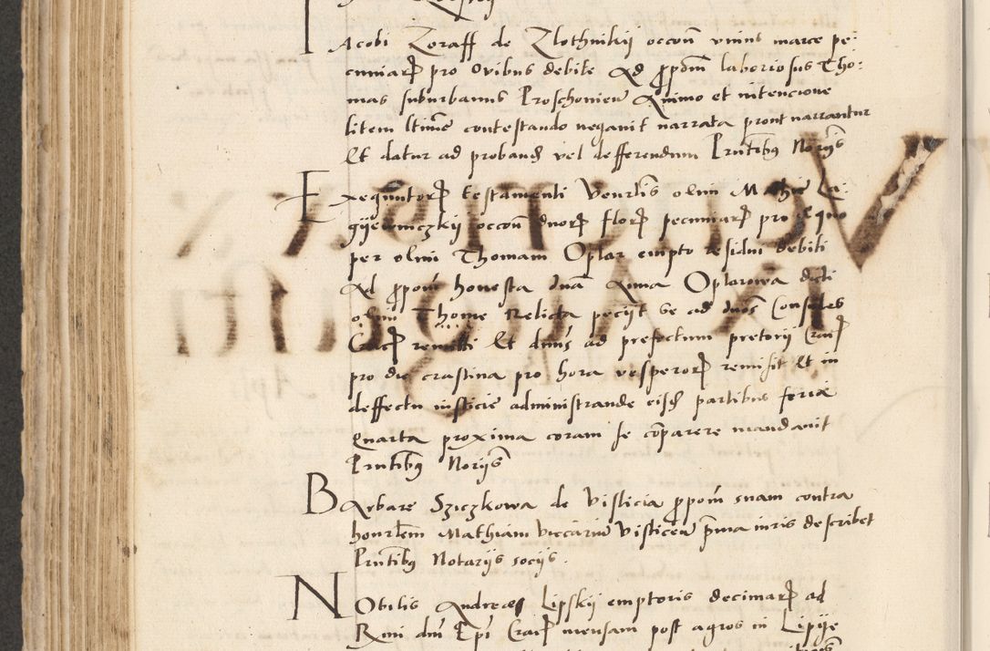 Zdjęcie nr 400 dla obiektu archiwalnego: Acta actorum causarum, sentenciarum et obligacionum coram reverendo patre domino Paulo Crassowsky Warssoviensi et Omnium Sanctorum preposito, canonico et officiali generali Cracoviensi ad annum Domini millesimum quingentesimum quadraresimum quatrum, cuius indicio est secunda pontificatus sanctissimi in Christo patris et domini nostri domini Pauli divina providencia pape tercii anno ipsius decimo, a die ac mense infrascriptis feliciter continuantur