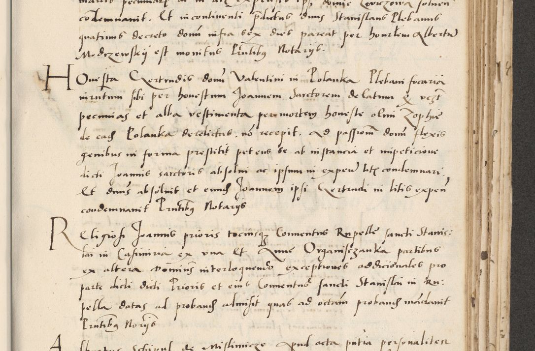Zdjęcie nr 397 dla obiektu archiwalnego: Acta actorum causarum, sentenciarum et obligacionum coram reverendo patre domino Paulo Crassowsky Warssoviensi et Omnium Sanctorum preposito, canonico et officiali generali Cracoviensi ad annum Domini millesimum quingentesimum quadraresimum quatrum, cuius indicio est secunda pontificatus sanctissimi in Christo patris et domini nostri domini Pauli divina providencia pape tercii anno ipsius decimo, a die ac mense infrascriptis feliciter continuantur