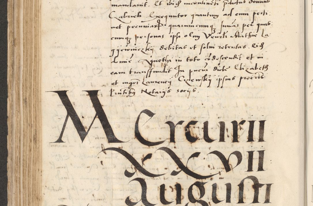 Zdjęcie nr 392 dla obiektu archiwalnego: Acta actorum causarum, sentenciarum et obligacionum coram reverendo patre domino Paulo Crassowsky Warssoviensi et Omnium Sanctorum preposito, canonico et officiali generali Cracoviensi ad annum Domini millesimum quingentesimum quadraresimum quatrum, cuius indicio est secunda pontificatus sanctissimi in Christo patris et domini nostri domini Pauli divina providencia pape tercii anno ipsius decimo, a die ac mense infrascriptis feliciter continuantur