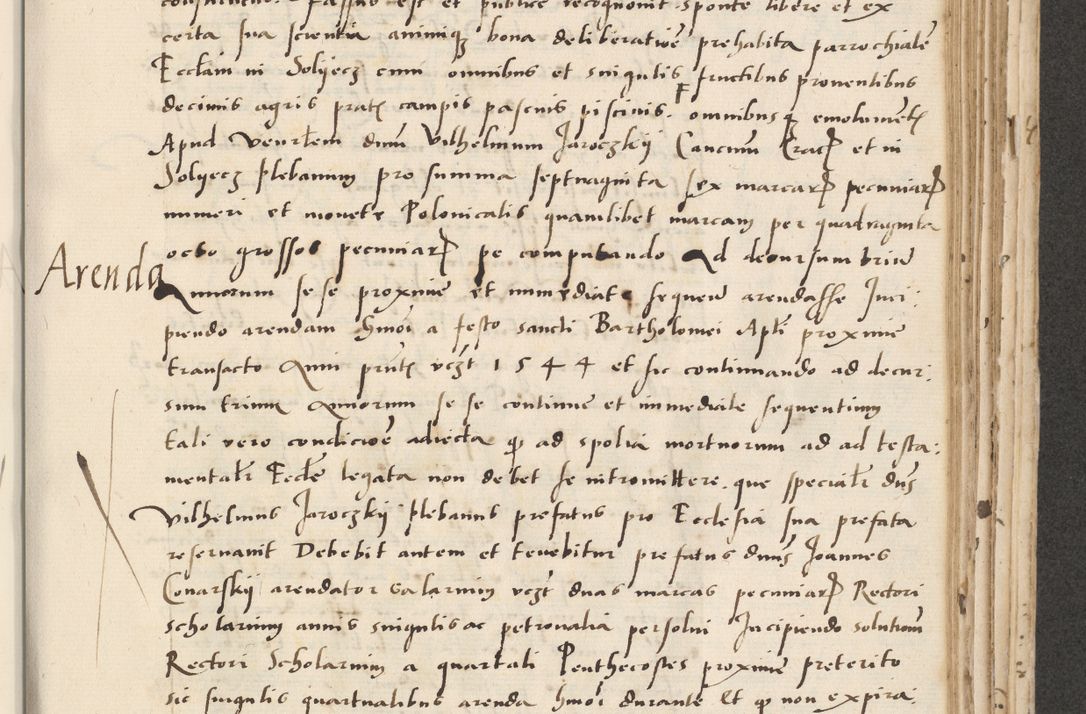 Zdjęcie nr 389 dla obiektu archiwalnego: Acta actorum causarum, sentenciarum et obligacionum coram reverendo patre domino Paulo Crassowsky Warssoviensi et Omnium Sanctorum preposito, canonico et officiali generali Cracoviensi ad annum Domini millesimum quingentesimum quadraresimum quatrum, cuius indicio est secunda pontificatus sanctissimi in Christo patris et domini nostri domini Pauli divina providencia pape tercii anno ipsius decimo, a die ac mense infrascriptis feliciter continuantur