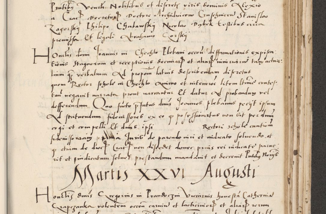 Zdjęcie nr 387 dla obiektu archiwalnego: Acta actorum causarum, sentenciarum et obligacionum coram reverendo patre domino Paulo Crassowsky Warssoviensi et Omnium Sanctorum preposito, canonico et officiali generali Cracoviensi ad annum Domini millesimum quingentesimum quadraresimum quatrum, cuius indicio est secunda pontificatus sanctissimi in Christo patris et domini nostri domini Pauli divina providencia pape tercii anno ipsius decimo, a die ac mense infrascriptis feliciter continuantur