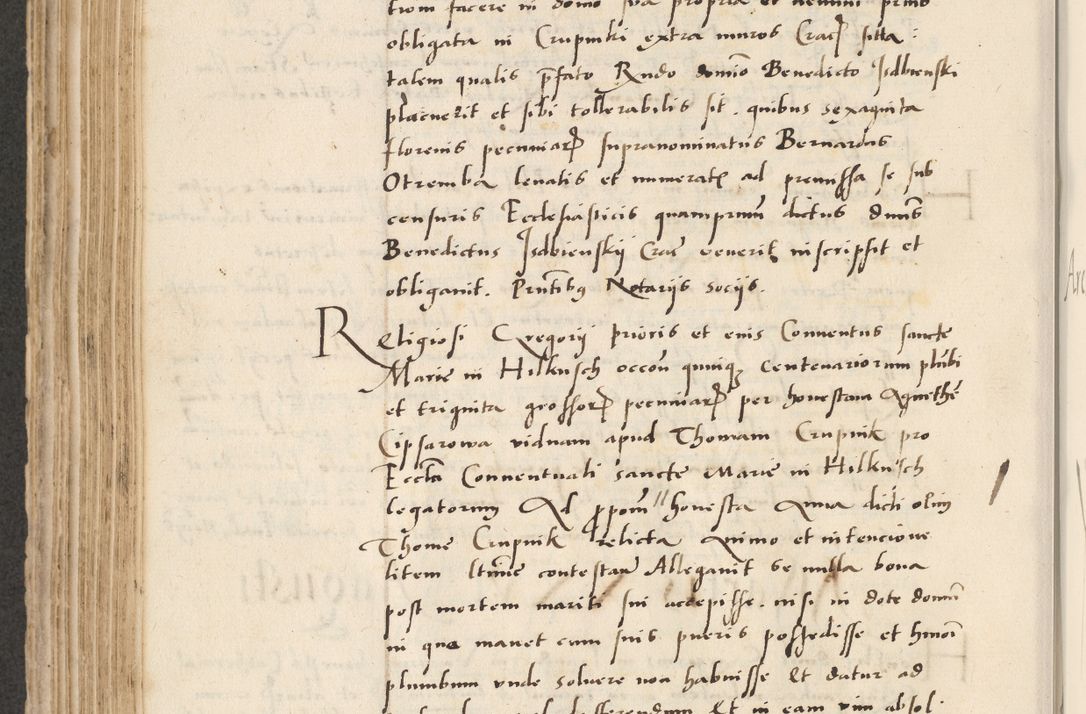 Zdjęcie nr 388 dla obiektu archiwalnego: Acta actorum causarum, sentenciarum et obligacionum coram reverendo patre domino Paulo Crassowsky Warssoviensi et Omnium Sanctorum preposito, canonico et officiali generali Cracoviensi ad annum Domini millesimum quingentesimum quadraresimum quatrum, cuius indicio est secunda pontificatus sanctissimi in Christo patris et domini nostri domini Pauli divina providencia pape tercii anno ipsius decimo, a die ac mense infrascriptis feliciter continuantur