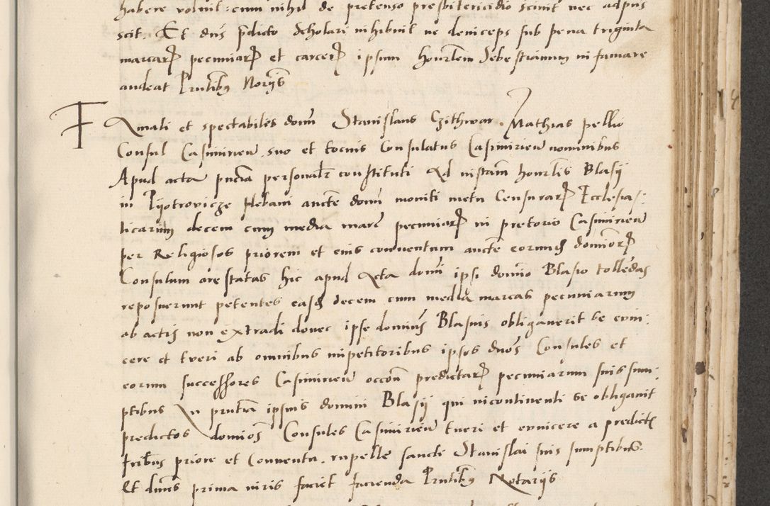 Zdjęcie nr 385 dla obiektu archiwalnego: Acta actorum causarum, sentenciarum et obligacionum coram reverendo patre domino Paulo Crassowsky Warssoviensi et Omnium Sanctorum preposito, canonico et officiali generali Cracoviensi ad annum Domini millesimum quingentesimum quadraresimum quatrum, cuius indicio est secunda pontificatus sanctissimi in Christo patris et domini nostri domini Pauli divina providencia pape tercii anno ipsius decimo, a die ac mense infrascriptis feliciter continuantur