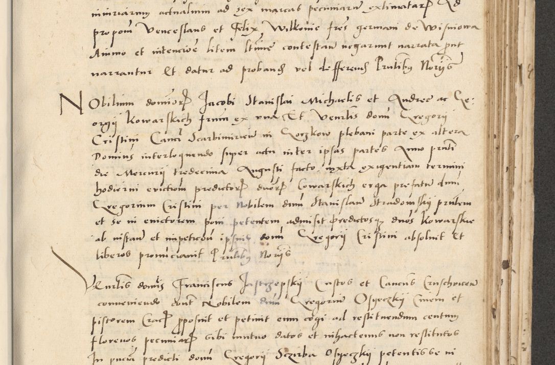 Zdjęcie nr 383 dla obiektu archiwalnego: Acta actorum causarum, sentenciarum et obligacionum coram reverendo patre domino Paulo Crassowsky Warssoviensi et Omnium Sanctorum preposito, canonico et officiali generali Cracoviensi ad annum Domini millesimum quingentesimum quadraresimum quatrum, cuius indicio est secunda pontificatus sanctissimi in Christo patris et domini nostri domini Pauli divina providencia pape tercii anno ipsius decimo, a die ac mense infrascriptis feliciter continuantur