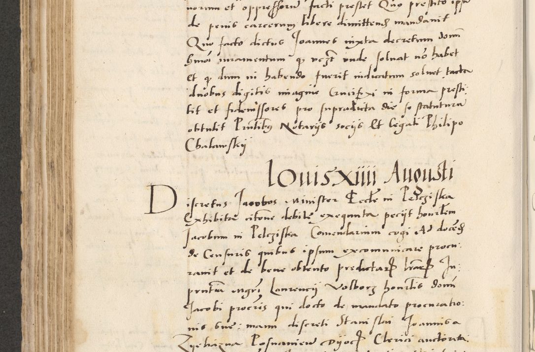 Zdjęcie nr 376 dla obiektu archiwalnego: Acta actorum causarum, sentenciarum et obligacionum coram reverendo patre domino Paulo Crassowsky Warssoviensi et Omnium Sanctorum preposito, canonico et officiali generali Cracoviensi ad annum Domini millesimum quingentesimum quadraresimum quatrum, cuius indicio est secunda pontificatus sanctissimi in Christo patris et domini nostri domini Pauli divina providencia pape tercii anno ipsius decimo, a die ac mense infrascriptis feliciter continuantur