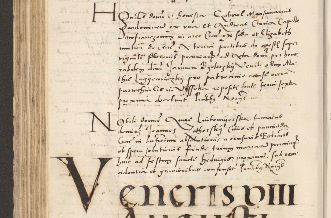 Zdjęcie nr 368 dla obiektu archiwalnego: Acta actorum causarum, sentenciarum et obligacionum coram reverendo patre domino Paulo Crassowsky Warssoviensi et Omnium Sanctorum preposito, canonico et officiali generali Cracoviensi ad annum Domini millesimum quingentesimum quadraresimum quatrum, cuius indicio est secunda pontificatus sanctissimi in Christo patris et domini nostri domini Pauli divina providencia pape tercii anno ipsius decimo, a die ac mense infrascriptis feliciter continuantur