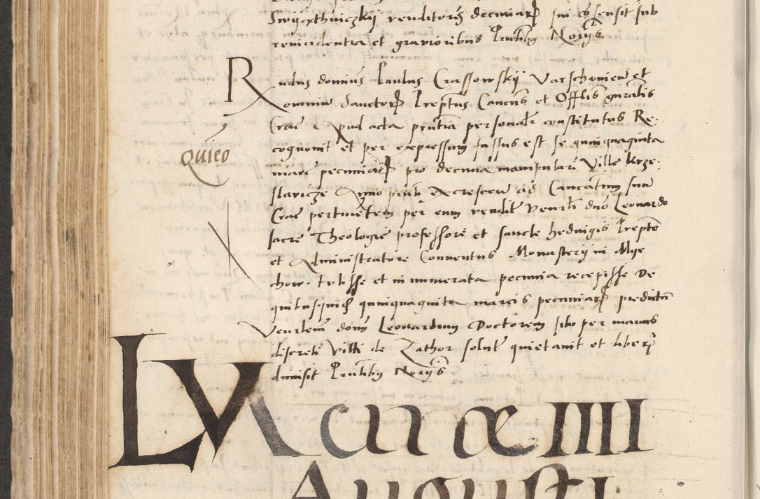 Zdjęcie nr 358 dla obiektu archiwalnego: Acta actorum causarum, sentenciarum et obligacionum coram reverendo patre domino Paulo Crassowsky Warssoviensi et Omnium Sanctorum preposito, canonico et officiali generali Cracoviensi ad annum Domini millesimum quingentesimum quadraresimum quatrum, cuius indicio est secunda pontificatus sanctissimi in Christo patris et domini nostri domini Pauli divina providencia pape tercii anno ipsius decimo, a die ac mense infrascriptis feliciter continuantur