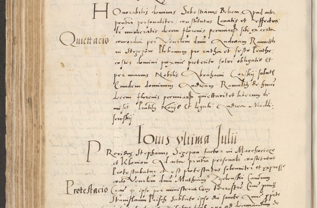 Zdjęcie nr 352 dla obiektu archiwalnego: Acta actorum causarum, sentenciarum et obligacionum coram reverendo patre domino Paulo Crassowsky Warssoviensi et Omnium Sanctorum preposito, canonico et officiali generali Cracoviensi ad annum Domini millesimum quingentesimum quadraresimum quatrum, cuius indicio est secunda pontificatus sanctissimi in Christo patris et domini nostri domini Pauli divina providencia pape tercii anno ipsius decimo, a die ac mense infrascriptis feliciter continuantur