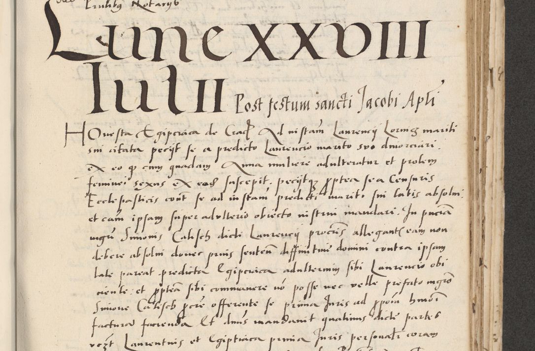 Zdjęcie nr 345 dla obiektu archiwalnego: Acta actorum causarum, sentenciarum et obligacionum coram reverendo patre domino Paulo Crassowsky Warssoviensi et Omnium Sanctorum preposito, canonico et officiali generali Cracoviensi ad annum Domini millesimum quingentesimum quadraresimum quatrum, cuius indicio est secunda pontificatus sanctissimi in Christo patris et domini nostri domini Pauli divina providencia pape tercii anno ipsius decimo, a die ac mense infrascriptis feliciter continuantur