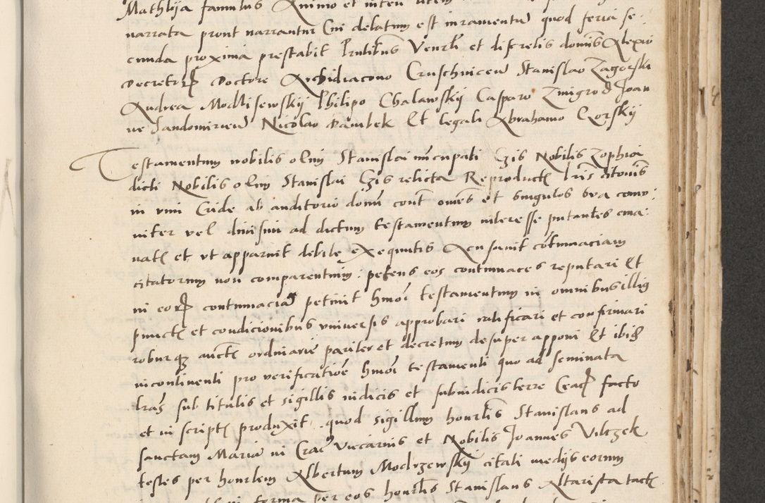 Zdjęcie nr 337 dla obiektu archiwalnego: Acta actorum causarum, sentenciarum et obligacionum coram reverendo patre domino Paulo Crassowsky Warssoviensi et Omnium Sanctorum preposito, canonico et officiali generali Cracoviensi ad annum Domini millesimum quingentesimum quadraresimum quatrum, cuius indicio est secunda pontificatus sanctissimi in Christo patris et domini nostri domini Pauli divina providencia pape tercii anno ipsius decimo, a die ac mense infrascriptis feliciter continuantur