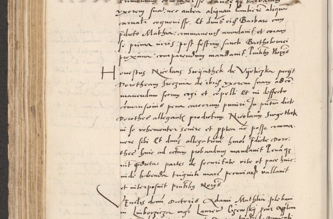 Zdjęcie nr 334 dla obiektu archiwalnego: Acta actorum causarum, sentenciarum et obligacionum coram reverendo patre domino Paulo Crassowsky Warssoviensi et Omnium Sanctorum preposito, canonico et officiali generali Cracoviensi ad annum Domini millesimum quingentesimum quadraresimum quatrum, cuius indicio est secunda pontificatus sanctissimi in Christo patris et domini nostri domini Pauli divina providencia pape tercii anno ipsius decimo, a die ac mense infrascriptis feliciter continuantur