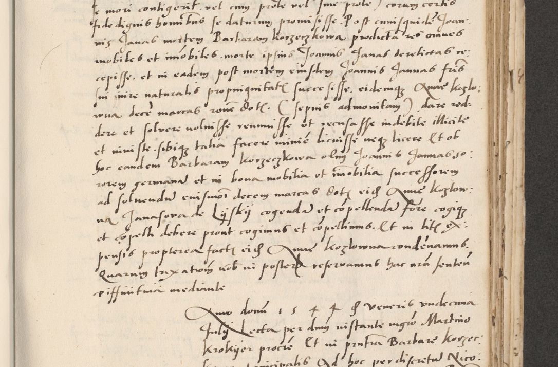 Zdjęcie nr 331 dla obiektu archiwalnego: Acta actorum causarum, sentenciarum et obligacionum coram reverendo patre domino Paulo Crassowsky Warssoviensi et Omnium Sanctorum preposito, canonico et officiali generali Cracoviensi ad annum Domini millesimum quingentesimum quadraresimum quatrum, cuius indicio est secunda pontificatus sanctissimi in Christo patris et domini nostri domini Pauli divina providencia pape tercii anno ipsius decimo, a die ac mense infrascriptis feliciter continuantur