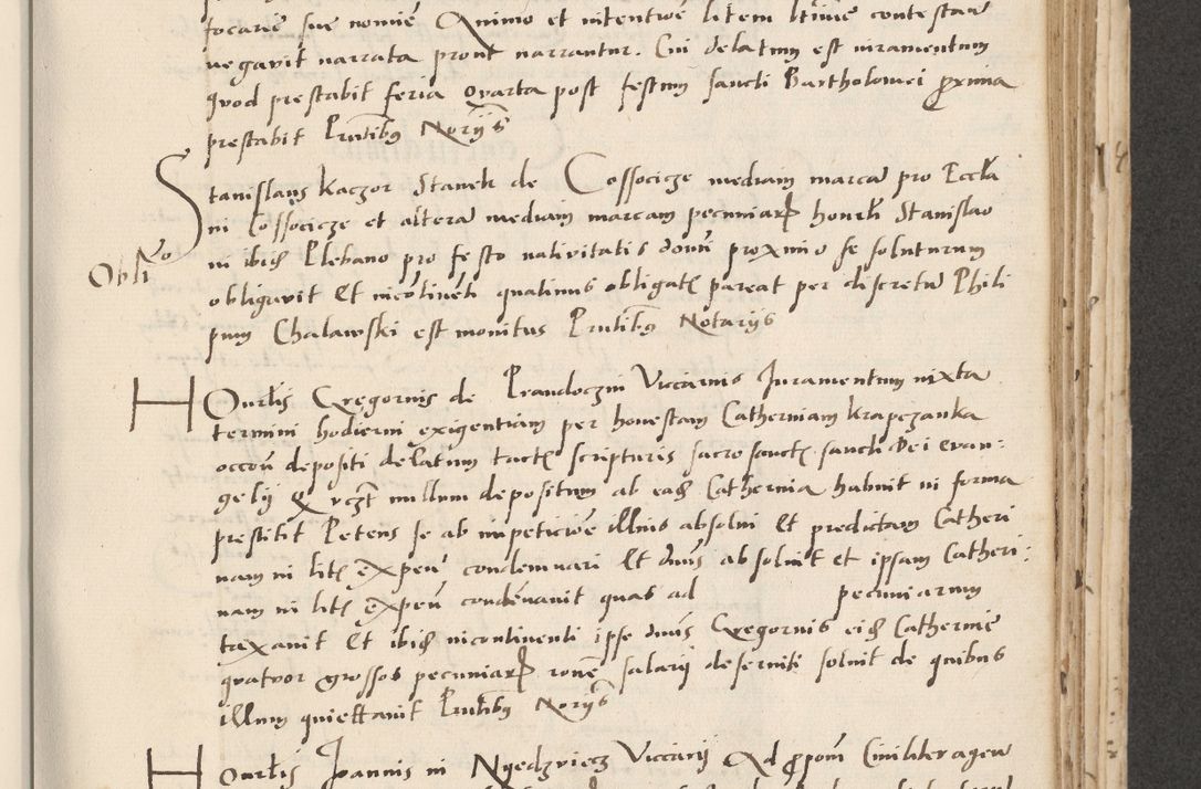 Zdjęcie nr 327 dla obiektu archiwalnego: Acta actorum causarum, sentenciarum et obligacionum coram reverendo patre domino Paulo Crassowsky Warssoviensi et Omnium Sanctorum preposito, canonico et officiali generali Cracoviensi ad annum Domini millesimum quingentesimum quadraresimum quatrum, cuius indicio est secunda pontificatus sanctissimi in Christo patris et domini nostri domini Pauli divina providencia pape tercii anno ipsius decimo, a die ac mense infrascriptis feliciter continuantur