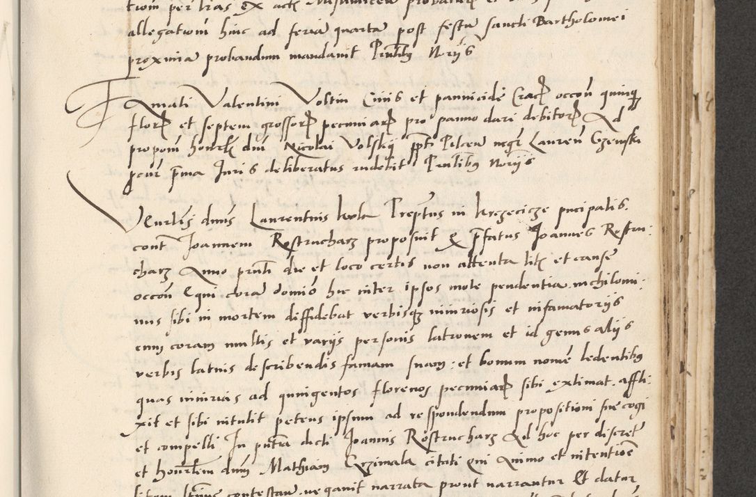 Zdjęcie nr 317 dla obiektu archiwalnego: Acta actorum causarum, sentenciarum et obligacionum coram reverendo patre domino Paulo Crassowsky Warssoviensi et Omnium Sanctorum preposito, canonico et officiali generali Cracoviensi ad annum Domini millesimum quingentesimum quadraresimum quatrum, cuius indicio est secunda pontificatus sanctissimi in Christo patris et domini nostri domini Pauli divina providencia pape tercii anno ipsius decimo, a die ac mense infrascriptis feliciter continuantur