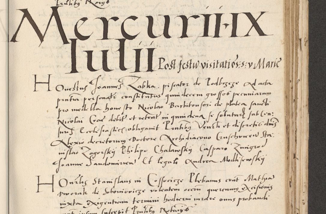 Zdjęcie nr 315 dla obiektu archiwalnego: Acta actorum causarum, sentenciarum et obligacionum coram reverendo patre domino Paulo Crassowsky Warssoviensi et Omnium Sanctorum preposito, canonico et officiali generali Cracoviensi ad annum Domini millesimum quingentesimum quadraresimum quatrum, cuius indicio est secunda pontificatus sanctissimi in Christo patris et domini nostri domini Pauli divina providencia pape tercii anno ipsius decimo, a die ac mense infrascriptis feliciter continuantur