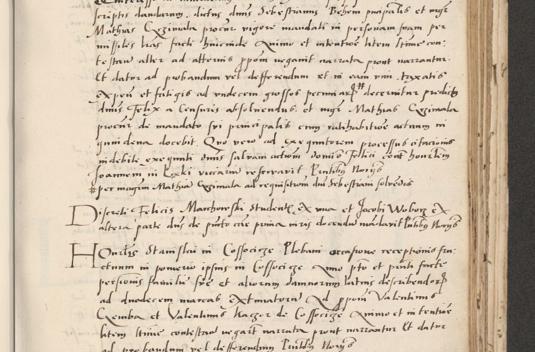 Zdjęcie nr 307 dla obiektu archiwalnego: Acta actorum causarum, sentenciarum et obligacionum coram reverendo patre domino Paulo Crassowsky Warssoviensi et Omnium Sanctorum preposito, canonico et officiali generali Cracoviensi ad annum Domini millesimum quingentesimum quadraresimum quatrum, cuius indicio est secunda pontificatus sanctissimi in Christo patris et domini nostri domini Pauli divina providencia pape tercii anno ipsius decimo, a die ac mense infrascriptis feliciter continuantur