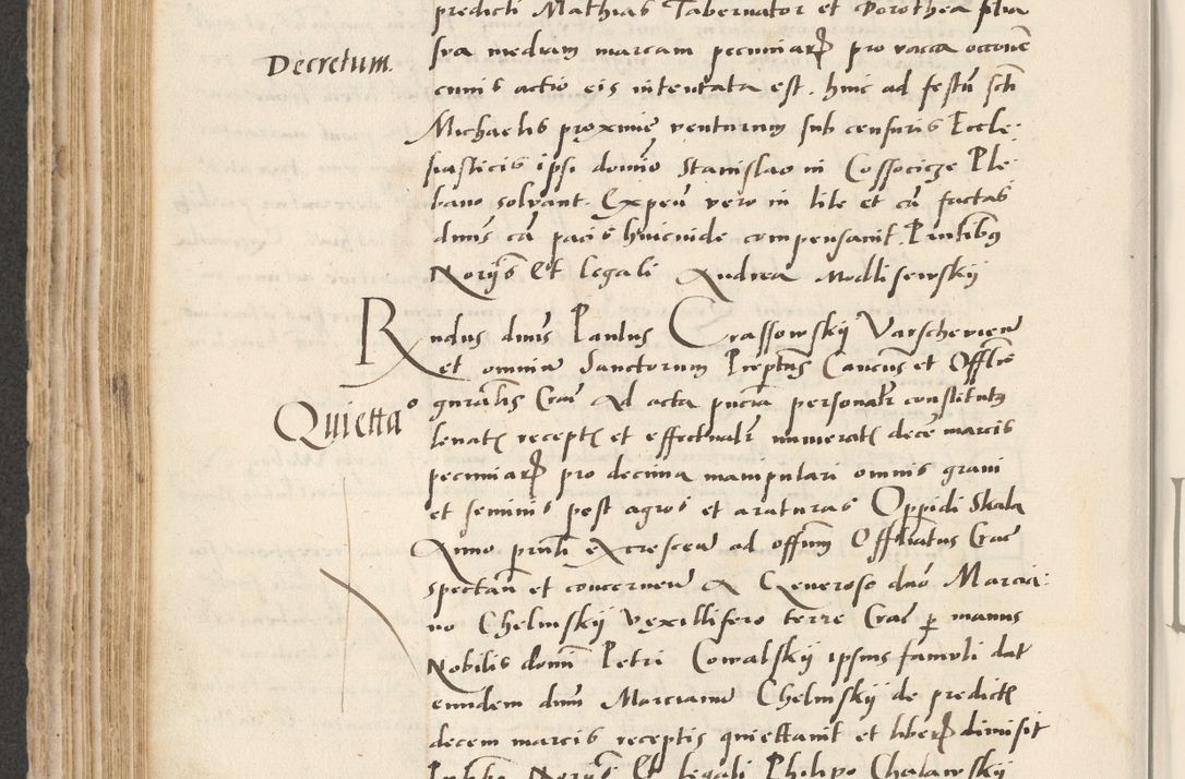 Zdjęcie nr 308 dla obiektu archiwalnego: Acta actorum causarum, sentenciarum et obligacionum coram reverendo patre domino Paulo Crassowsky Warssoviensi et Omnium Sanctorum preposito, canonico et officiali generali Cracoviensi ad annum Domini millesimum quingentesimum quadraresimum quatrum, cuius indicio est secunda pontificatus sanctissimi in Christo patris et domini nostri domini Pauli divina providencia pape tercii anno ipsius decimo, a die ac mense infrascriptis feliciter continuantur