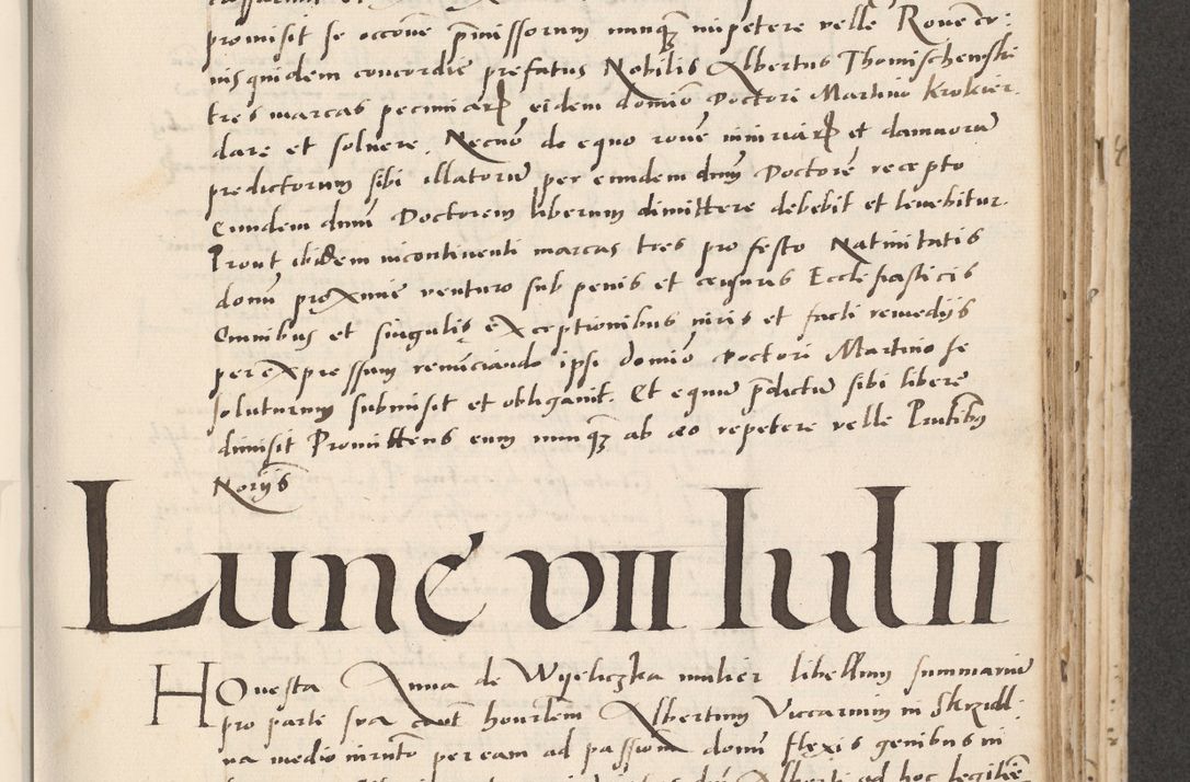 Zdjęcie nr 309 dla obiektu archiwalnego: Acta actorum causarum, sentenciarum et obligacionum coram reverendo patre domino Paulo Crassowsky Warssoviensi et Omnium Sanctorum preposito, canonico et officiali generali Cracoviensi ad annum Domini millesimum quingentesimum quadraresimum quatrum, cuius indicio est secunda pontificatus sanctissimi in Christo patris et domini nostri domini Pauli divina providencia pape tercii anno ipsius decimo, a die ac mense infrascriptis feliciter continuantur