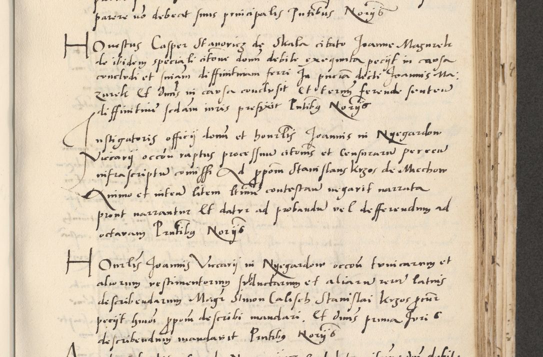 Zdjęcie nr 303 dla obiektu archiwalnego: Acta actorum causarum, sentenciarum et obligacionum coram reverendo patre domino Paulo Crassowsky Warssoviensi et Omnium Sanctorum preposito, canonico et officiali generali Cracoviensi ad annum Domini millesimum quingentesimum quadraresimum quatrum, cuius indicio est secunda pontificatus sanctissimi in Christo patris et domini nostri domini Pauli divina providencia pape tercii anno ipsius decimo, a die ac mense infrascriptis feliciter continuantur