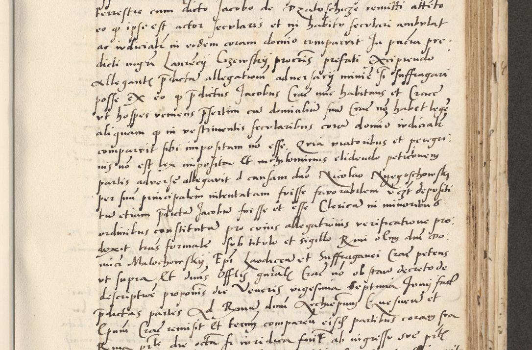 Zdjęcie nr 293 dla obiektu archiwalnego: Acta actorum causarum, sentenciarum et obligacionum coram reverendo patre domino Paulo Crassowsky Warssoviensi et Omnium Sanctorum preposito, canonico et officiali generali Cracoviensi ad annum Domini millesimum quingentesimum quadraresimum quatrum, cuius indicio est secunda pontificatus sanctissimi in Christo patris et domini nostri domini Pauli divina providencia pape tercii anno ipsius decimo, a die ac mense infrascriptis feliciter continuantur